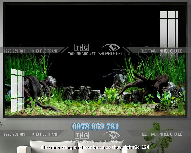 file tranh trang tri decor be ca co thuy sinh r3d 224