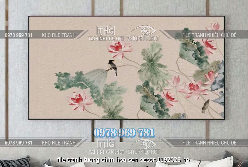file tranh tuong chim hoa sen decor 1192025 ho