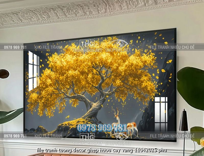 file tranh tuong decor ghep huou cay vang 11042025 phu