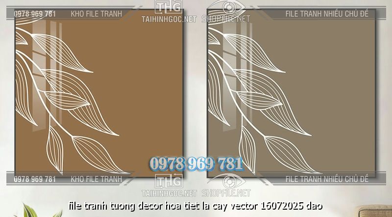 file tranh tuong decor hoa tiet la cay vector 16072025 dao