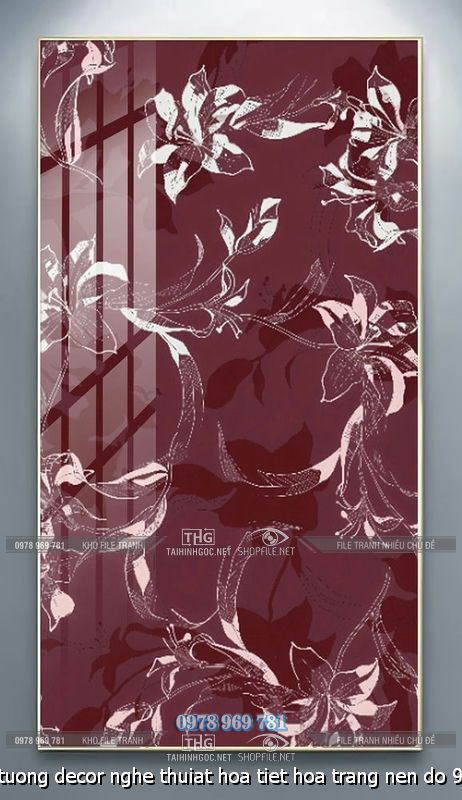 file tranh tuong decor nghe thuiat hoa tiet hoa trang nen do 972025 ho