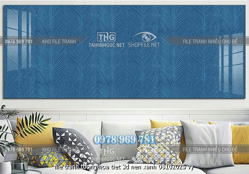 file tranh tuong hoa tiet 3d nen xanh 08102025 vy
