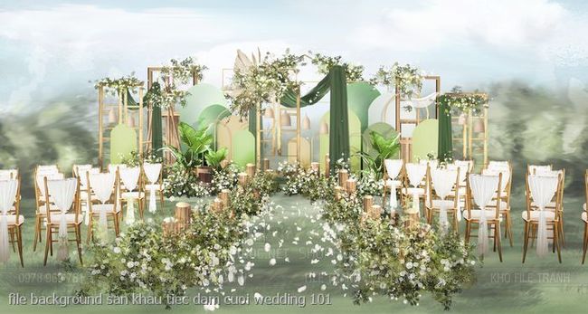 file background san khau tiec dam cuoi wedding 101