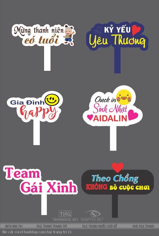 file cdr corel hashtag cam tay trang tri 11