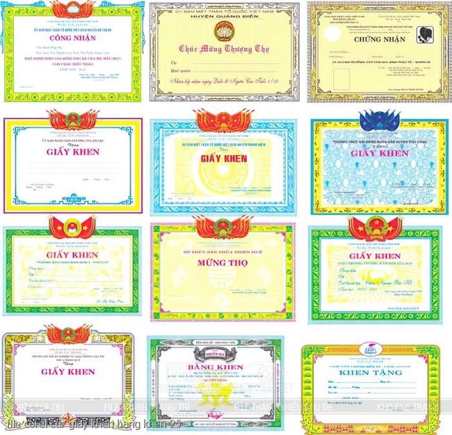 file corel cdr giay khen bang khen 25