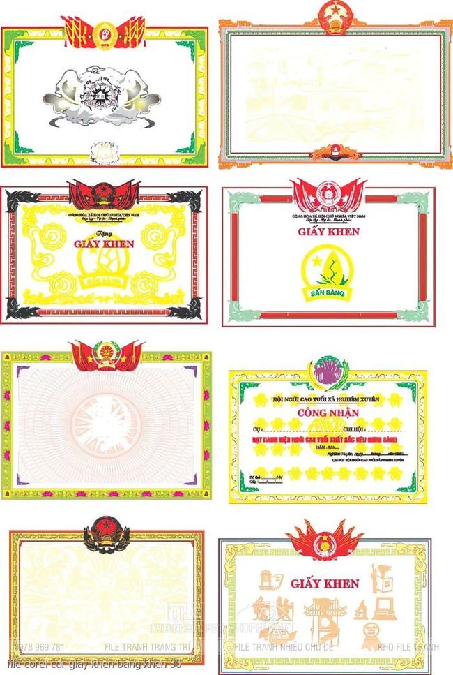 file corel cdr giay khen bang khen 30