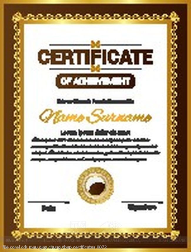 file corel cdr mau giay chung nhan certificates 0072