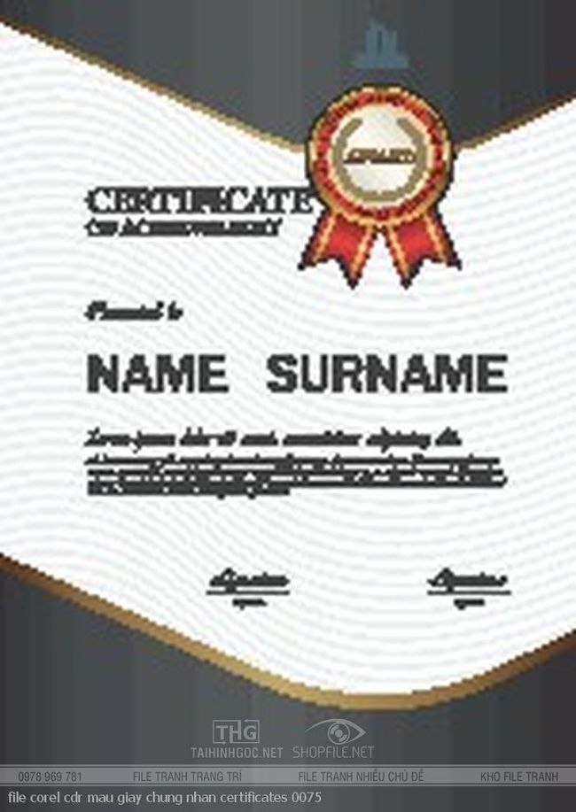 file corel cdr mau giay chung nhan certificates 0075