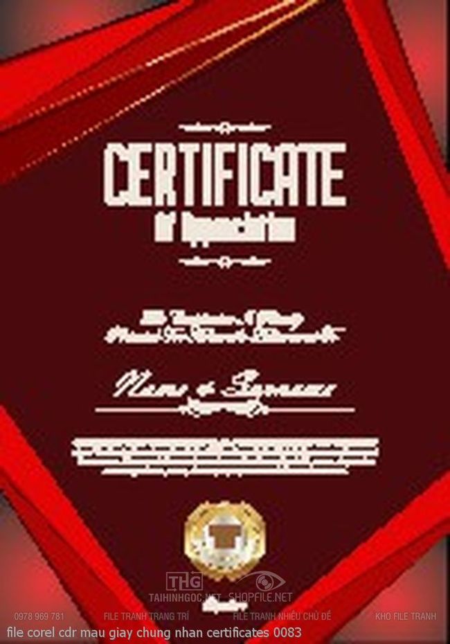 file corel cdr mau giay chung nhan certificates 0083