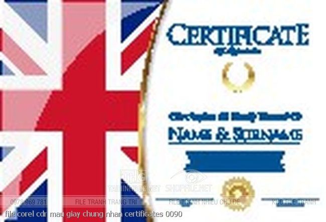 file corel cdr mau giay chung nhan certificates 0090