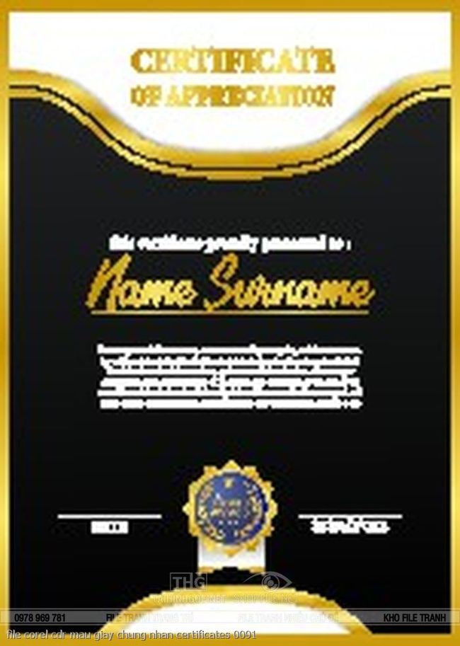 file corel cdr mau giay chung nhan certificates 0091