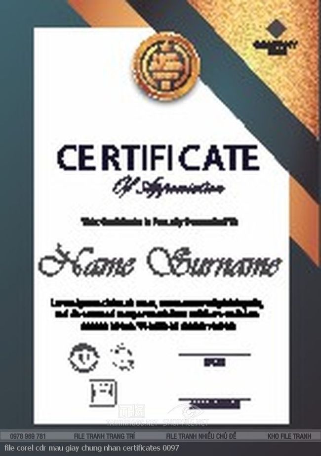 file corel cdr mau giay chung nhan certificates 0097
