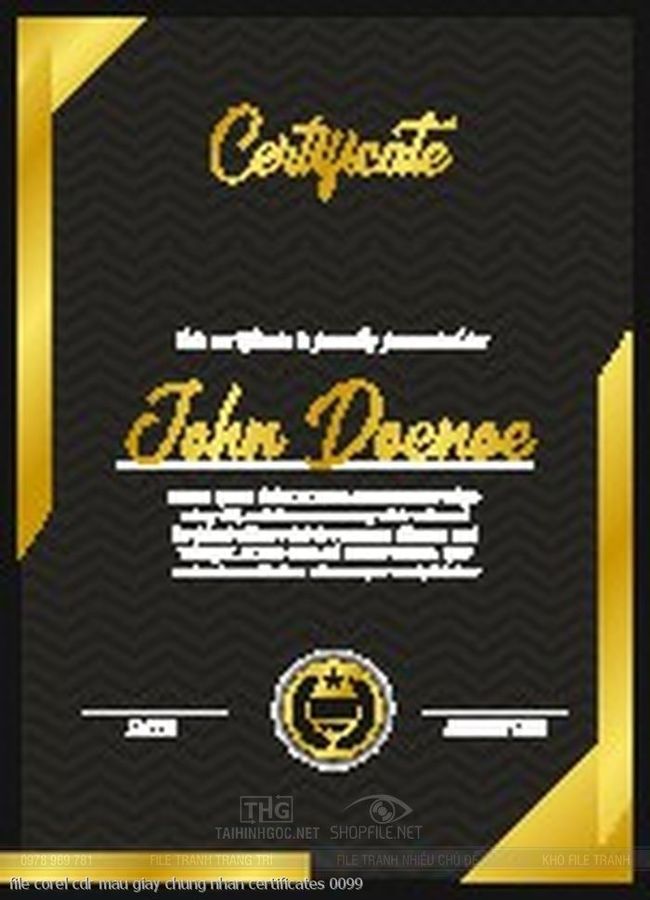file corel cdr mau giay chung nhan certificates 0099