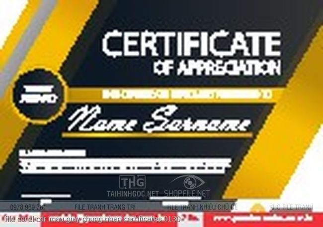 file corel cdr mau giay chung nhan certificates 0130