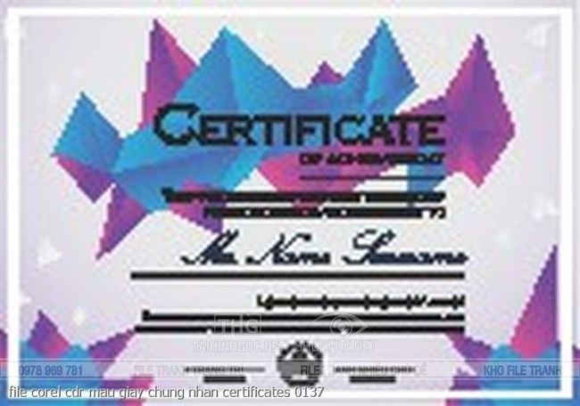 file corel cdr mau giay chung nhan certificates 0137