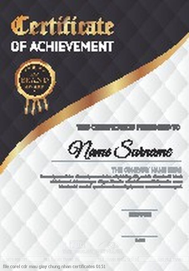 file corel cdr mau giay chung nhan certificates 0151