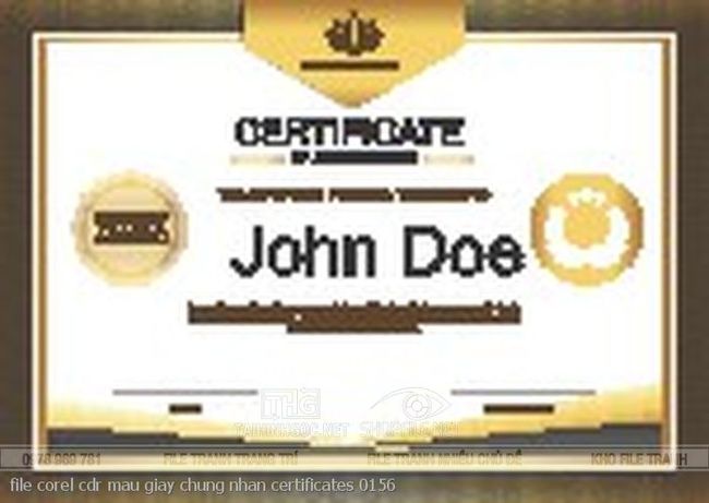 file corel cdr mau giay chung nhan certificates 0156