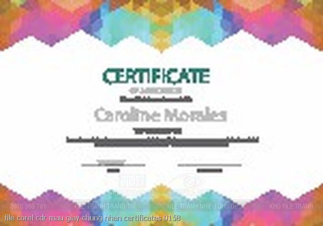 file corel cdr mau giay chung nhan certificates 0158