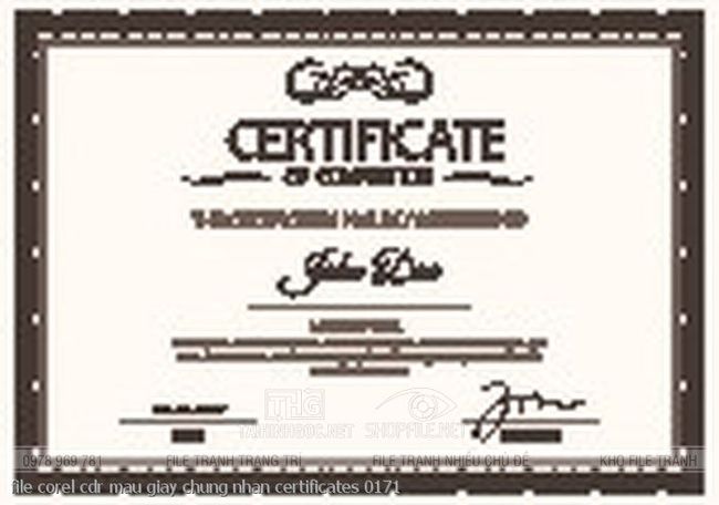 file corel cdr mau giay chung nhan certificates 0171