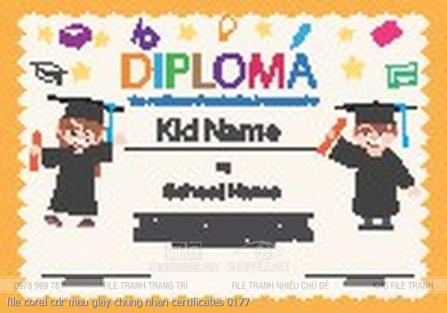 file corel cdr mau giay chung nhan certificates 0177