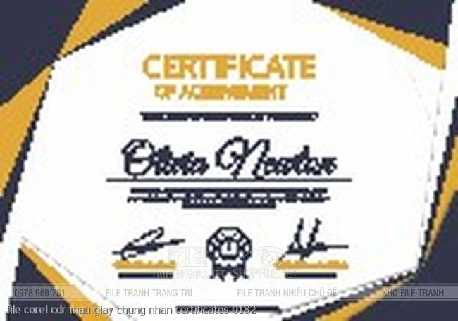 file corel cdr mau giay chung nhan certificates 0182