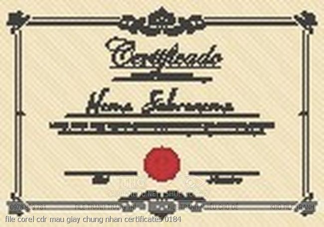 file corel cdr mau giay chung nhan certificates 0184