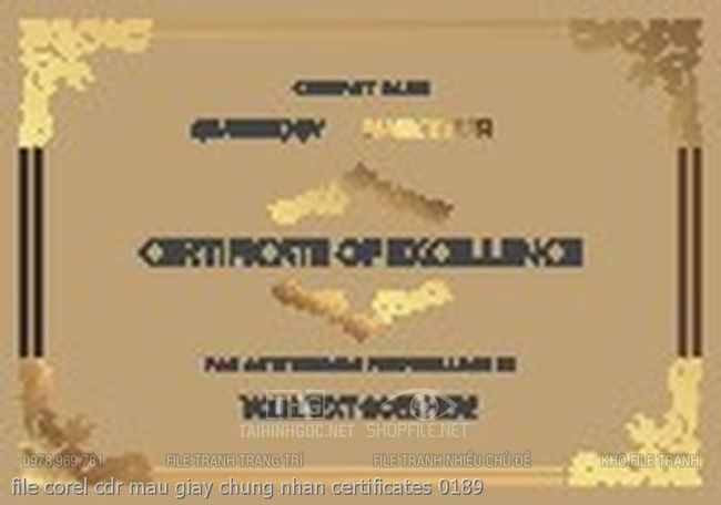 file corel cdr mau giay chung nhan certificates 0189