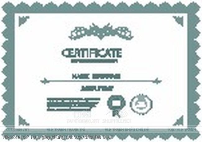 file corel cdr mau giay chung nhan certificates 0196