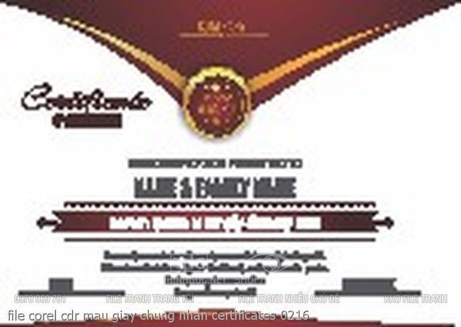 file corel cdr mau giay chung nhan certificates 0216
