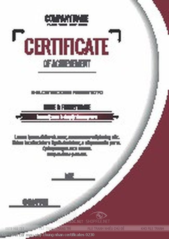 file corel cdr mau giay chung nhan certificates 0230