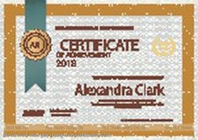 file corel cdr mau giay chung nhan certificates 0231