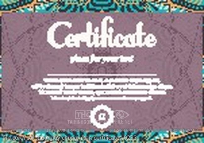 file corel cdr mau giay chung nhan certificates 0233