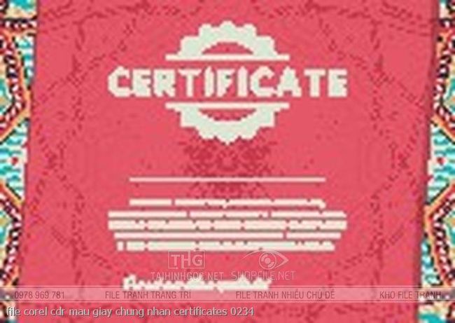 file corel cdr mau giay chung nhan certificates 0234