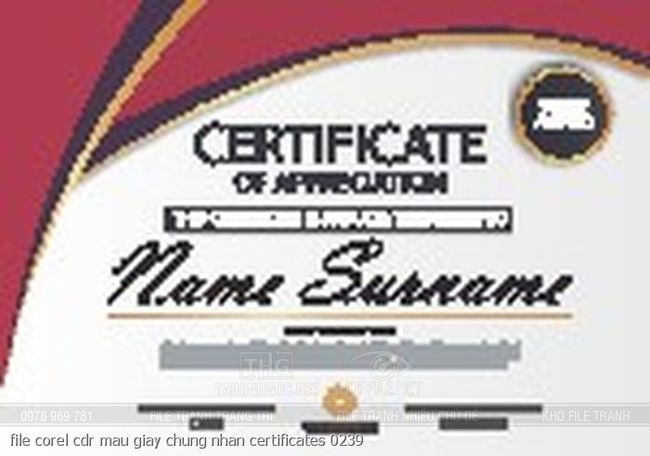 file corel cdr mau giay chung nhan certificates 0239