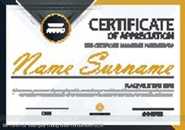file corel cdr mau giay chung nhan certificates 0250