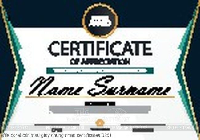 file corel cdr mau giay chung nhan certificates 0251