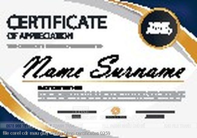 file corel cdr mau giay chung nhan certificates 0259