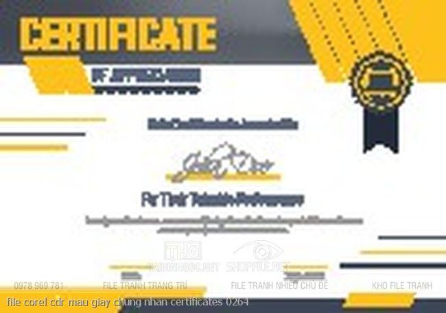 file corel cdr mau giay chung nhan certificates 0264