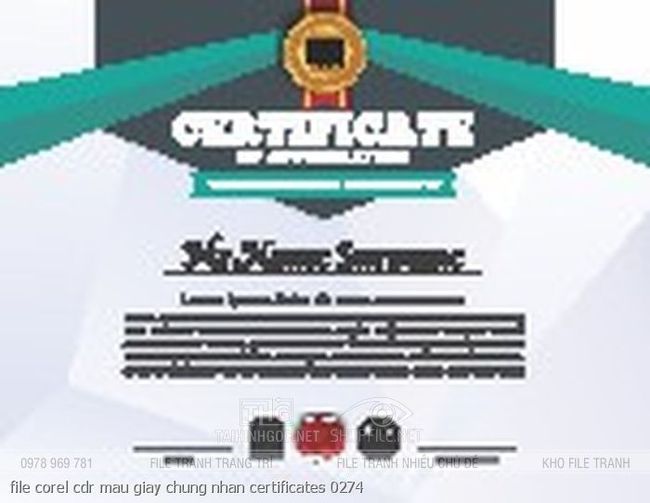 file corel cdr mau giay chung nhan certificates 0274