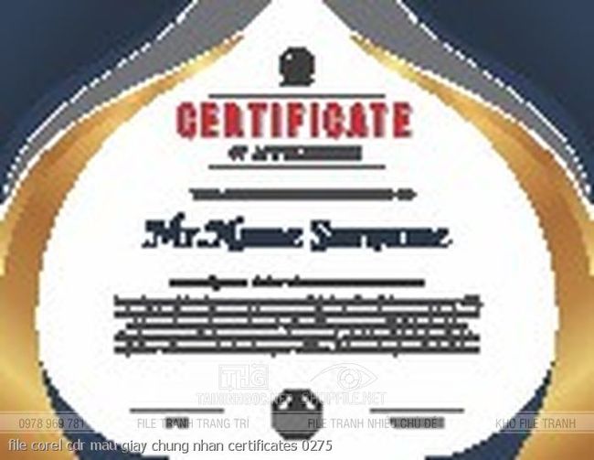 file corel cdr mau giay chung nhan certificates 0275
