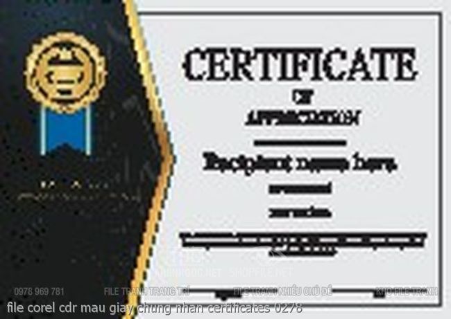 file corel cdr mau giay chung nhan certificates 0278
