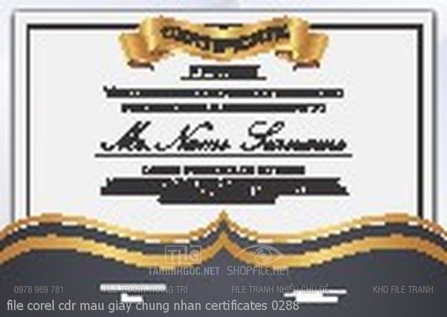 file corel cdr mau giay chung nhan certificates 0288