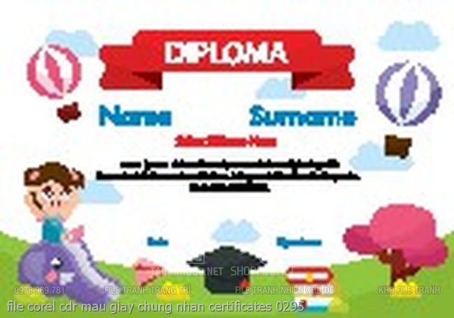 file corel cdr mau giay chung nhan certificates 0295
