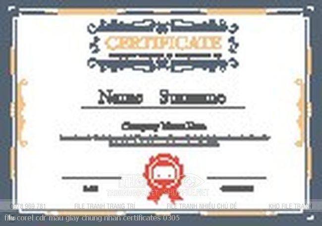 file corel cdr mau giay chung nhan certificates 0305
