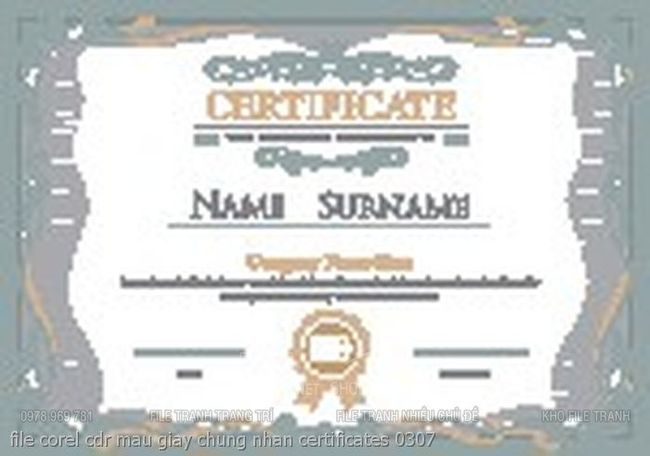 file corel cdr mau giay chung nhan certificates 0307