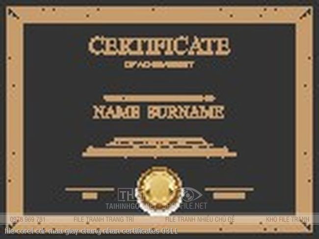 file corel cdr mau giay chung nhan certificates 0311