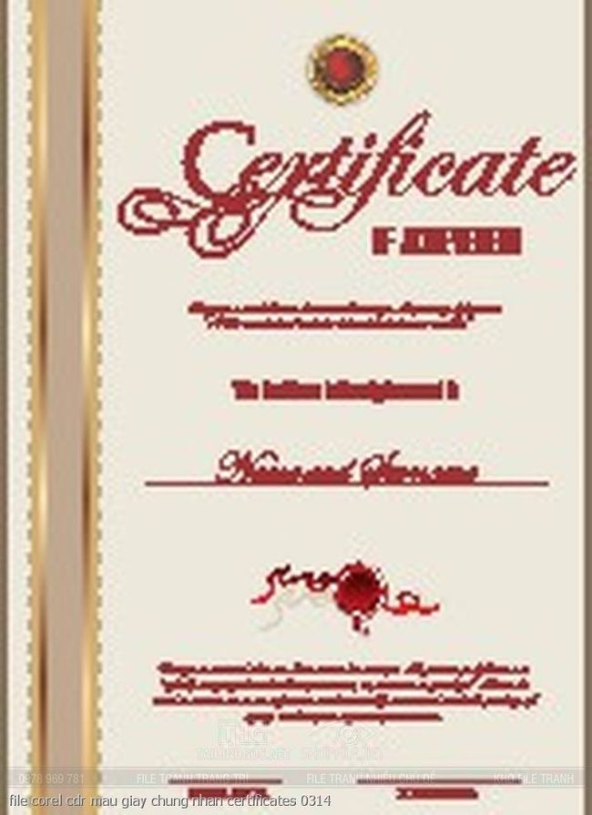 file corel cdr mau giay chung nhan certificates 0314