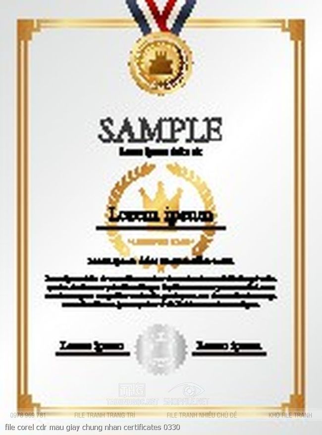 file corel cdr mau giay chung nhan certificates 0330