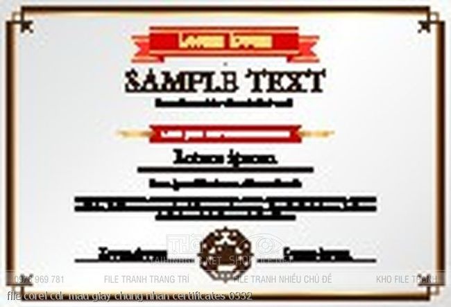 file corel cdr mau giay chung nhan certificates 0332