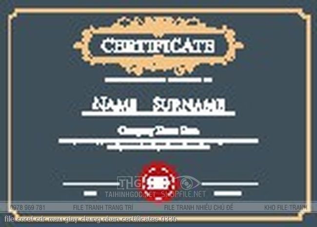 file corel cdr mau giay chung nhan certificates 0336